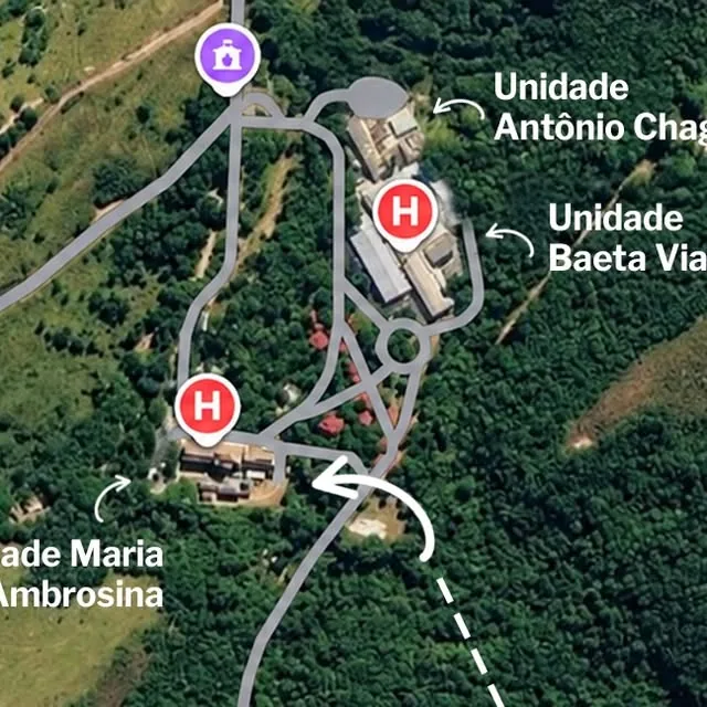 Carrossel com o mapa do Hospital da Baleia