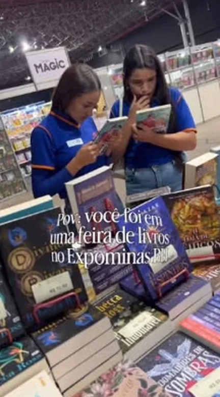 Reel da feira de livros no Expominas